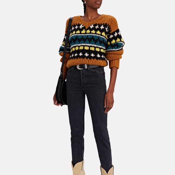RE/DONE 50s Fair Isle Alpaca Blend Sweater Size Small - Picture 1 of 9